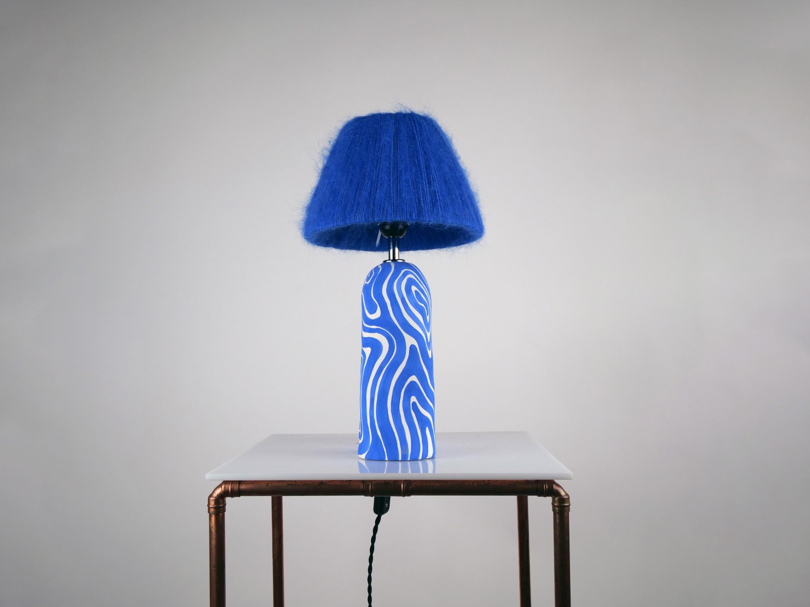British 'You' Table Lamp - Cobalt Wave (Matte) For Sale