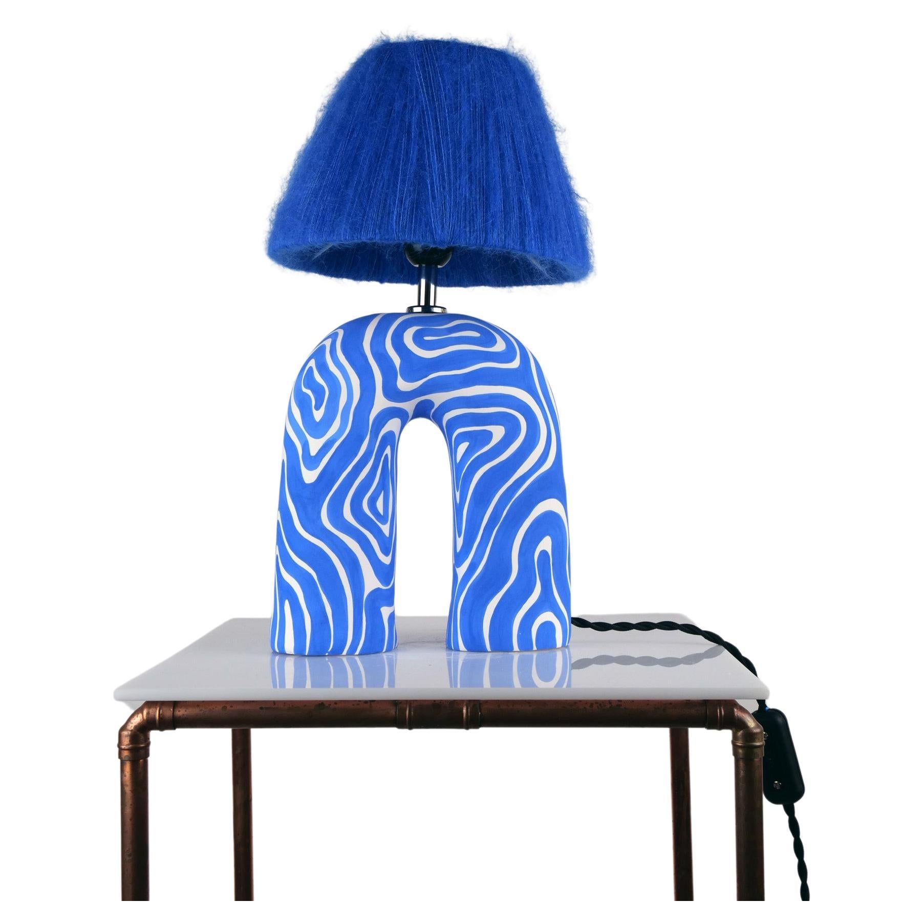 'You' Table Lamp - Cobalt Wave (Matte) For Sale