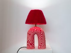 'You' Table Lamp - Red & Pink Swirl (Matte)