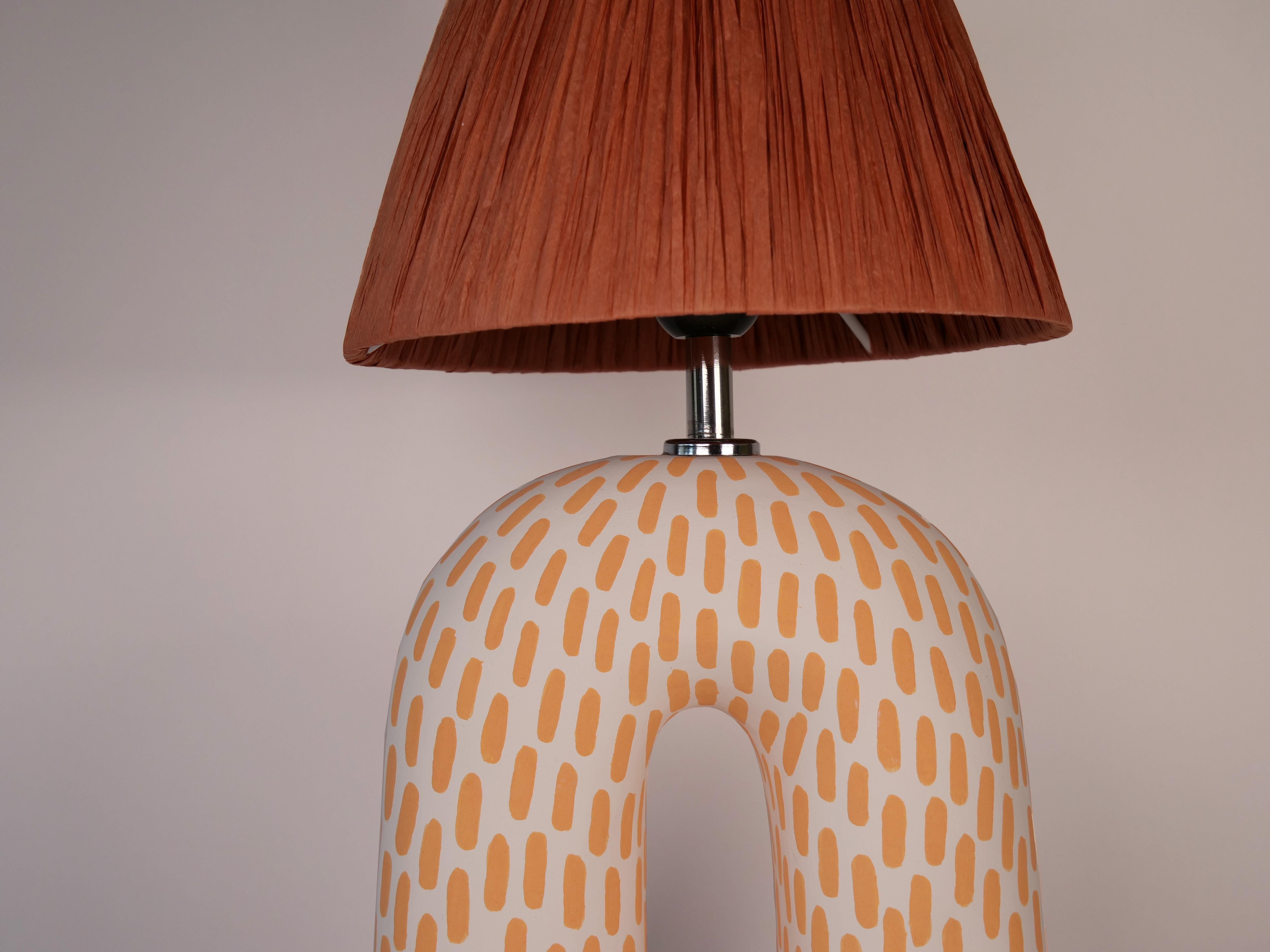 Glazed 'You' Table Lamp - Tangerine Dash (Matte) For Sale