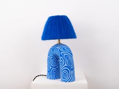 'You' Table Lamp - Two Tone Blue Swirl (Matte)