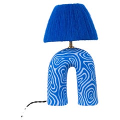 'You' Table Lamp - Two Tone Blue Swirl (Matte)