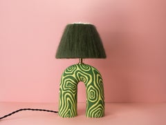 'You' Table Lamp - Two Tone Green Swirl (Matte)