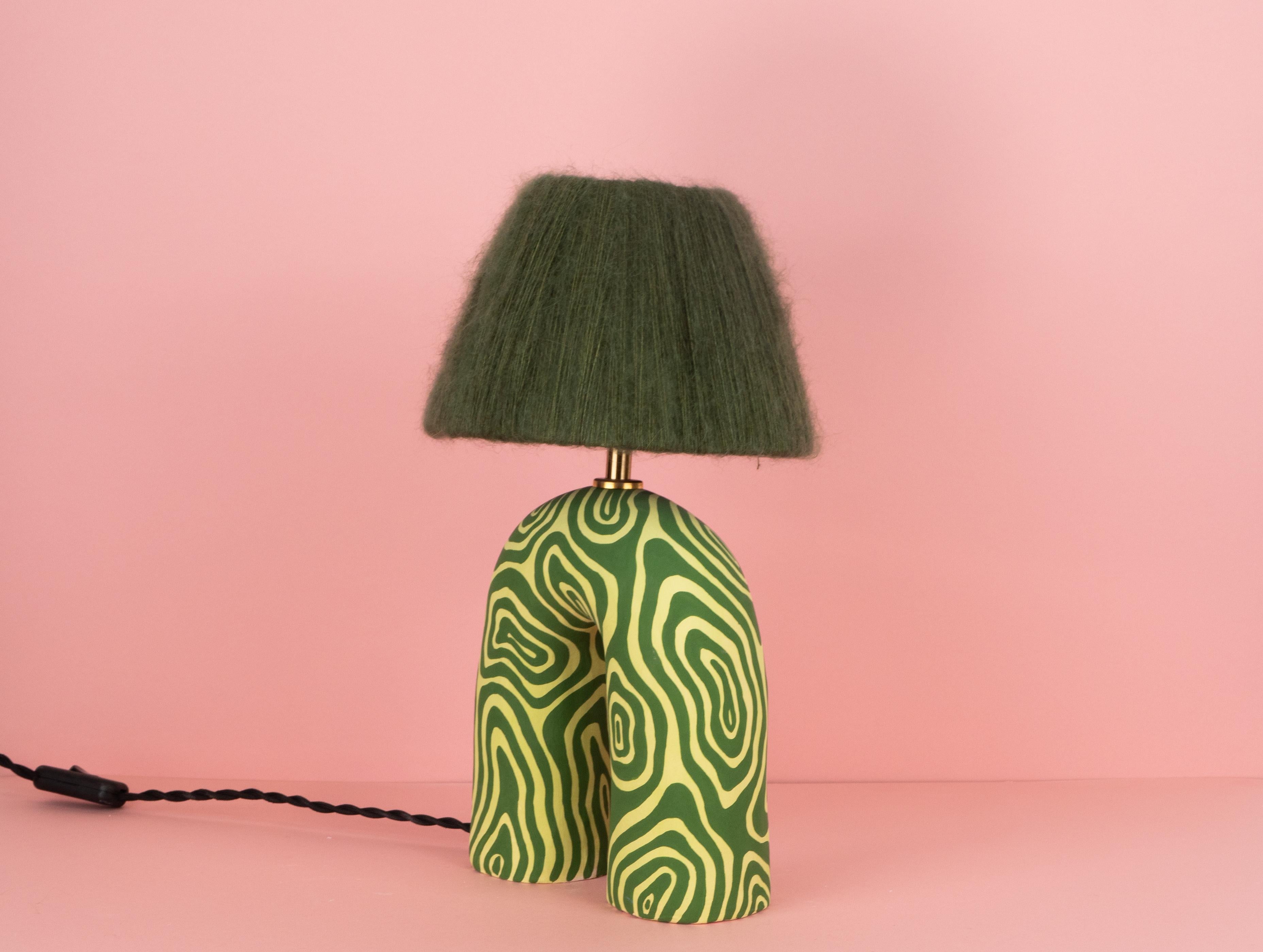 XXIe siècle et contemporain Lampe de table « You » deux tons de tourbillon vert (Matte) en vente