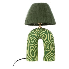 'You' Table Lamp - Two Tone Green Swirl (Matte)