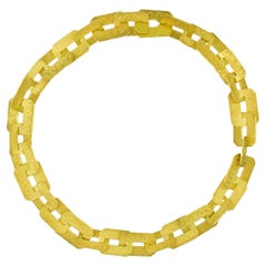 Youmna 18k yellow gold rectangular link necklace