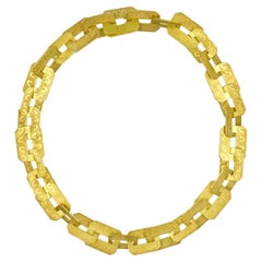 Youmna 18k Gelbgold rechteckige Link-Halskette