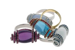 Youmna Fine Jewellery 18 Karat White Gold with Chalcedony & Diamonds Candy Ring