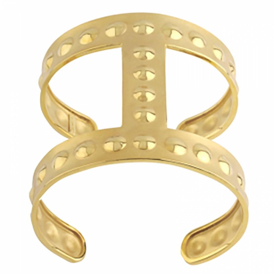 Modern Youmna Fine Jewellery 18 Karat Yellow Gold Gladiator Bubble Cuff and Ring Set For Sale