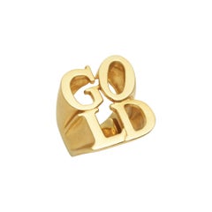 Youmna Fine Jewellery 18 Karat Yellow Gold “GOLD” Cocktail Ring