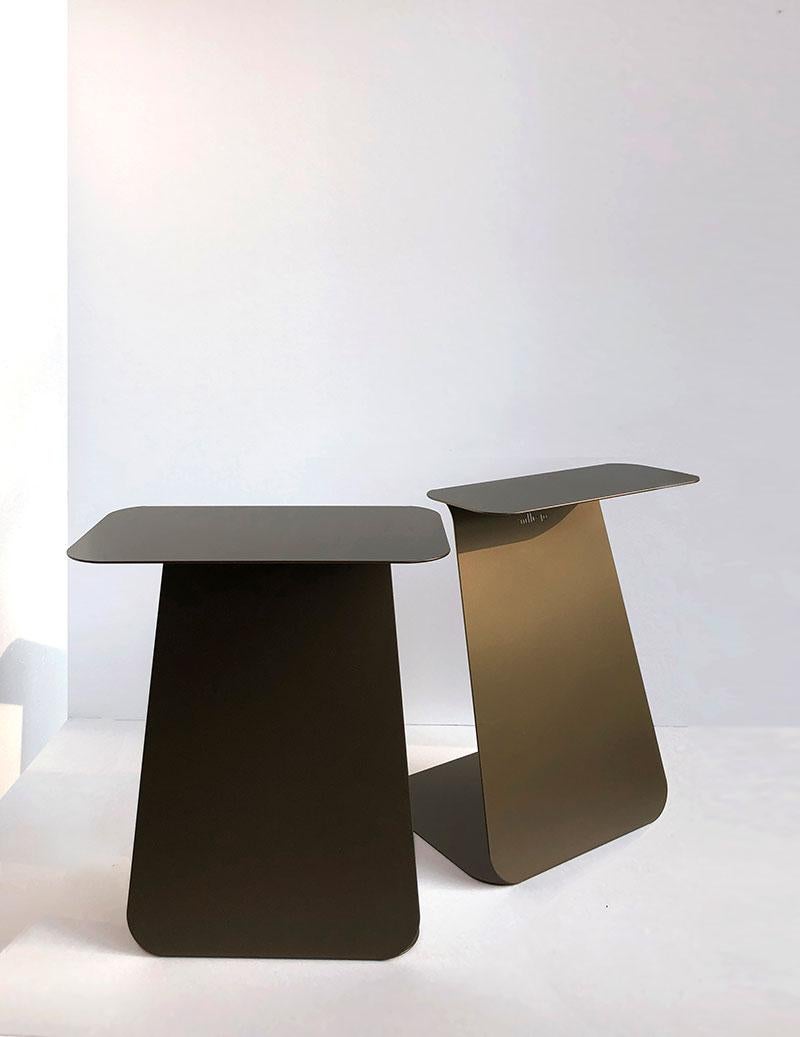 Belgian YOUMY Rectangular Bronze Side Table by Mademoiselle Jo For Sale