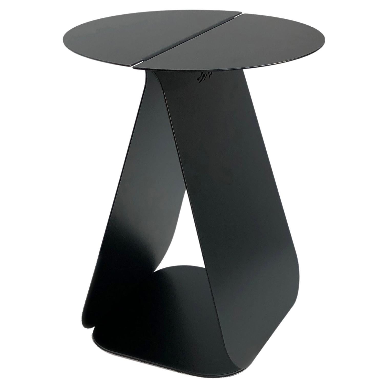 YOUMY Round Black Side Table by Mademoiselle Jo For Sale