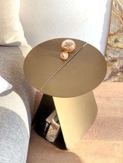YOUMY Round Bronze Side Table by Mademoiselle Jo
