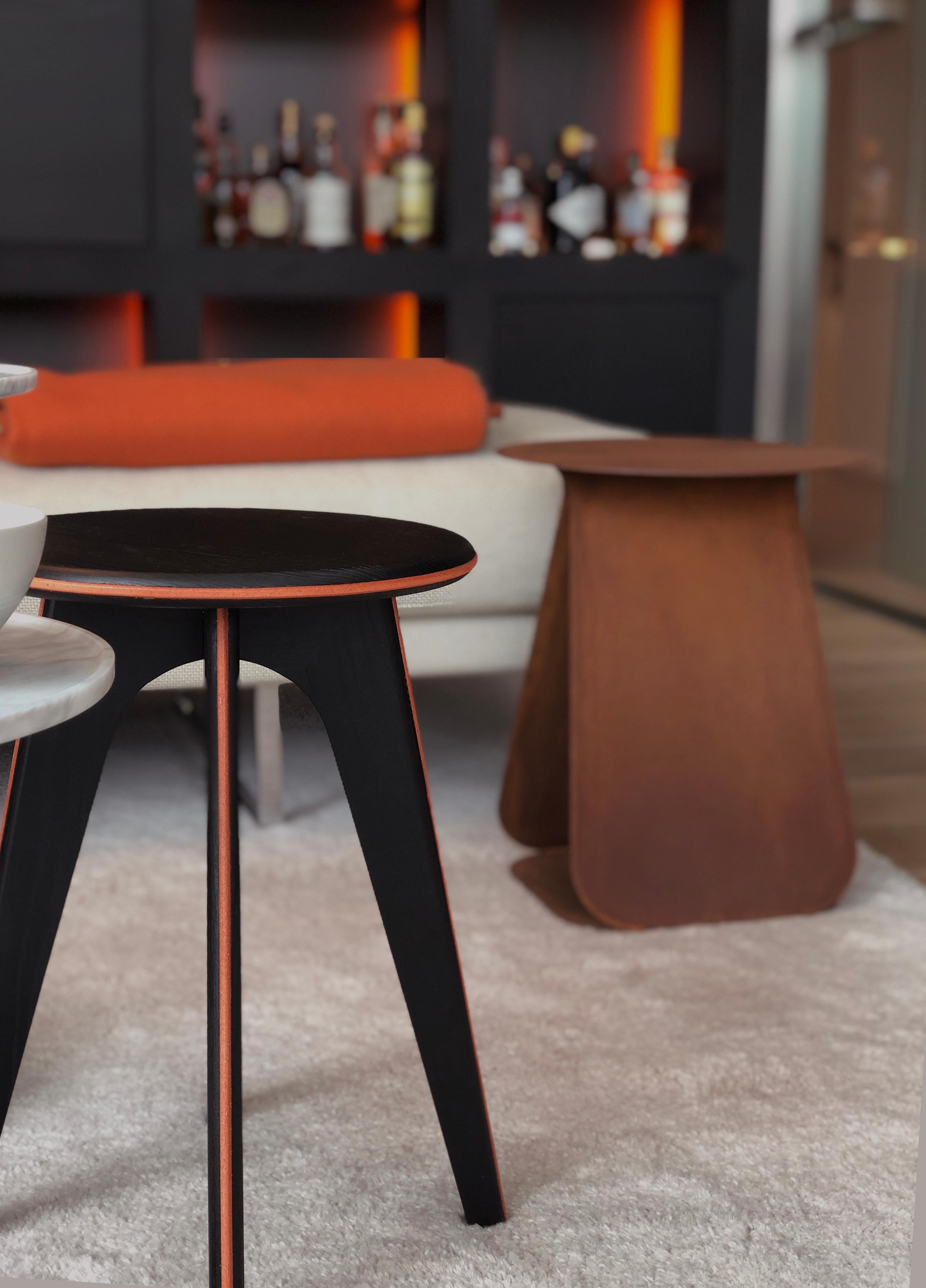 Other YOUMY Round Corten Side Table by Mademoiselle Jo For Sale