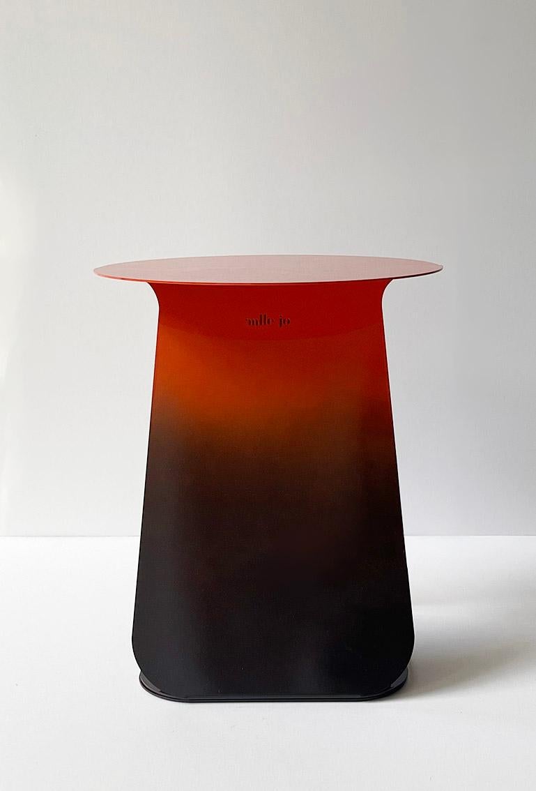 Post-Modern YOUMY Round Red Shaded Side Table by Mademoiselle Jo For Sale