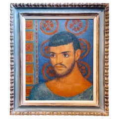 "Joven isleño del Egeo", pintura de mediados de siglo de un joven griego, 1961