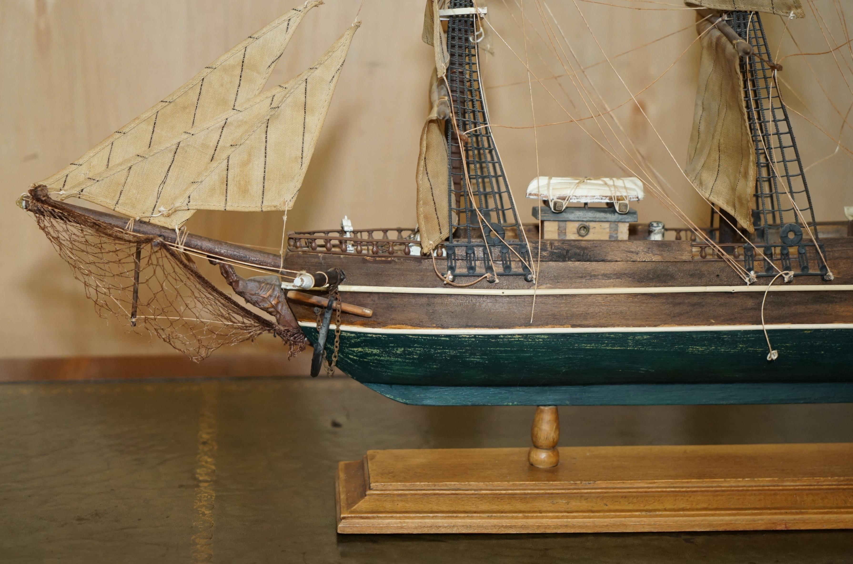 Young America Clipper Ship 1853 Modelo Representación Realista Gran Tamaño Victoriano en venta