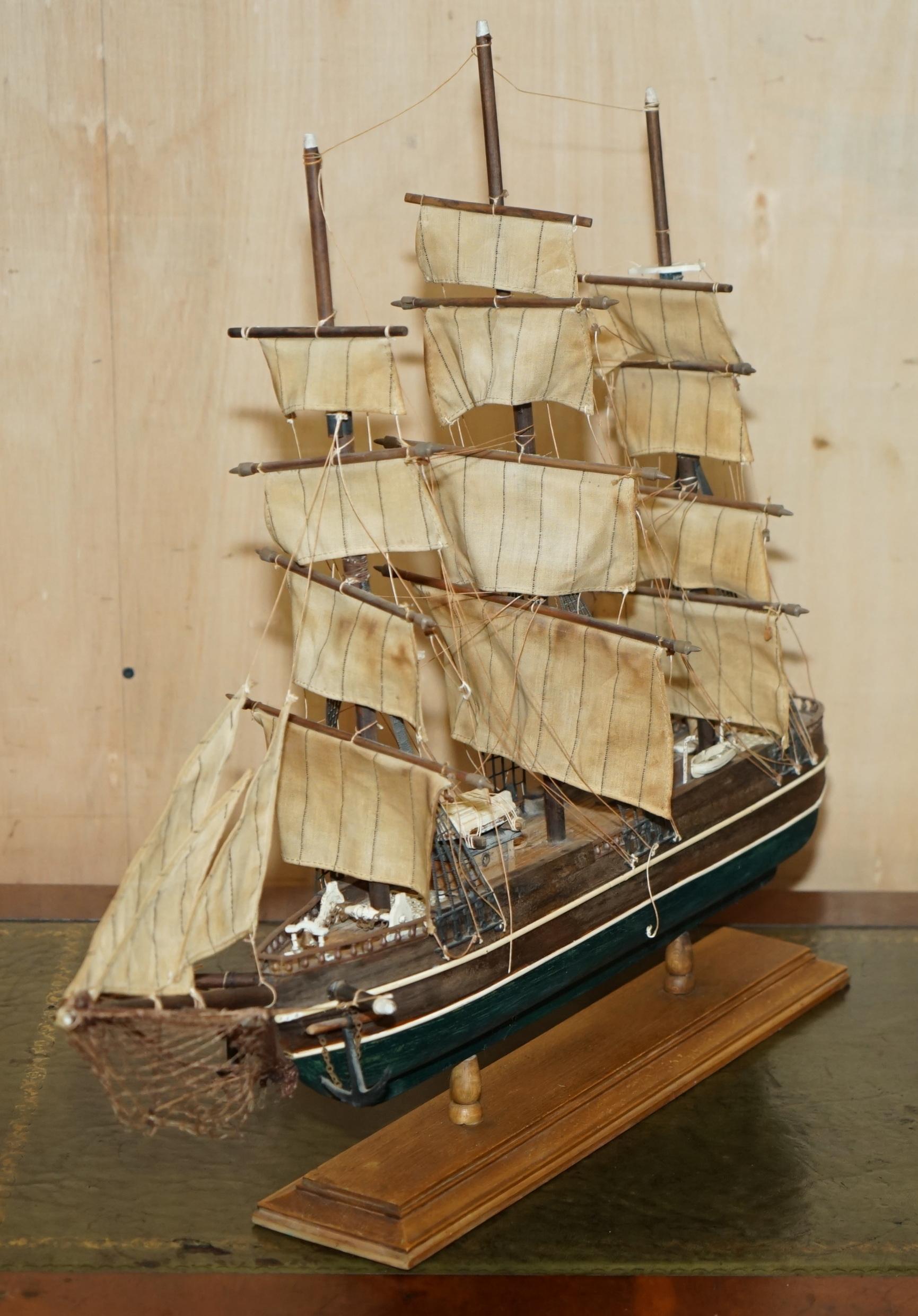 Young America Clipper Ship 1853 Modelo Representación Realista Gran Tamaño Algodón en venta