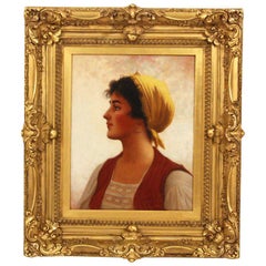 Antique “Young Beauty in Profile” by Walter Blackman