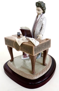 "Young Beethoven" Porcelain Sculpture by Lladro Spain Beethoven At The The Piano