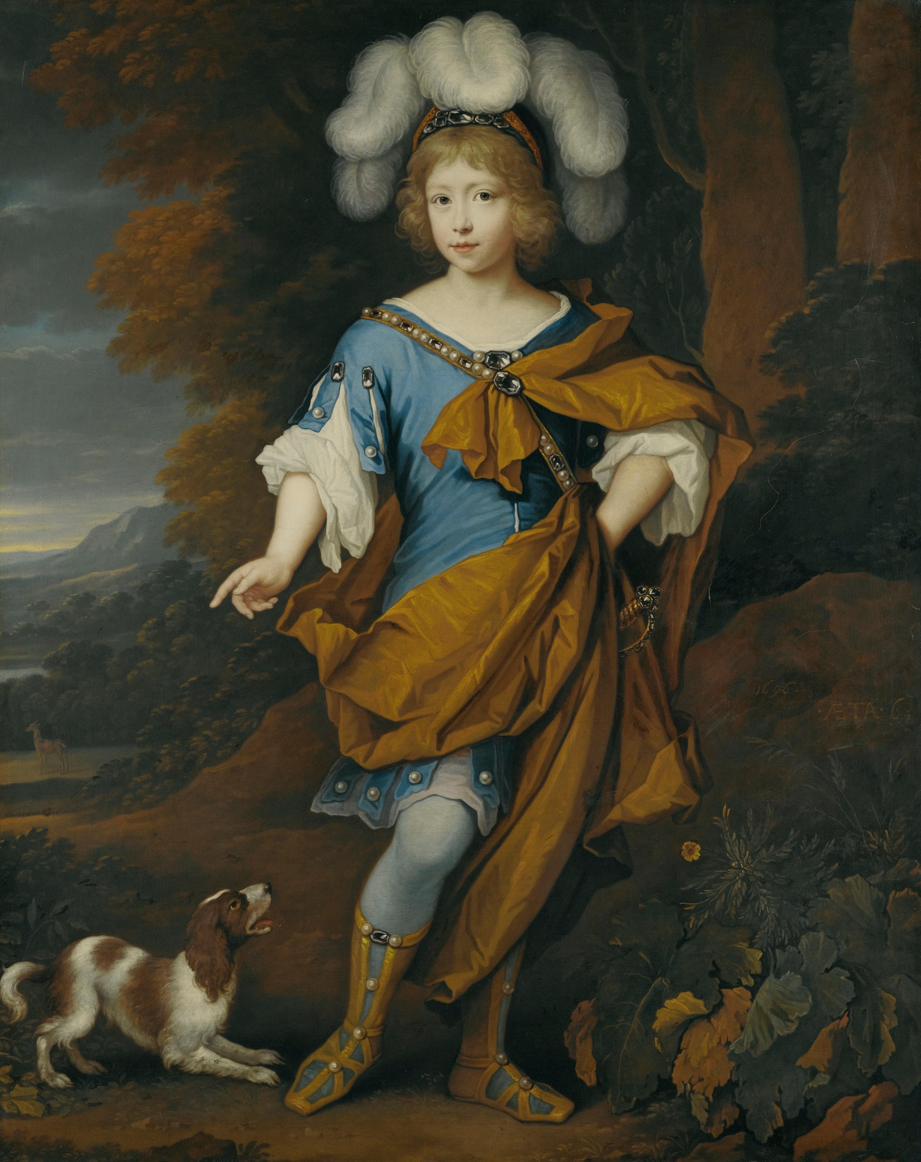 Dutch Young Boy in Festive Costume, after Oil Painting by Baroque Revival Artist For Sale