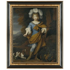 Young Boy in Festive Costume, after Oil Painting by Baroque Revival Artist