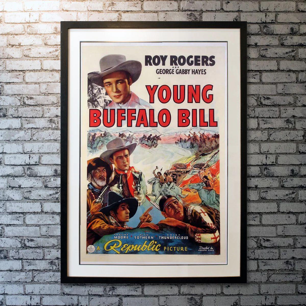 Young Buffalo Bill, Unframed Poster, 1940

Original US 1 Sheet (27 X 41 Inches). Buffalo Bill, who bears virtually no relation to the real one, gets in a fight over mining lands in New Mexico. Indians besiege a Spanish rancho and the U.S. Cavalry