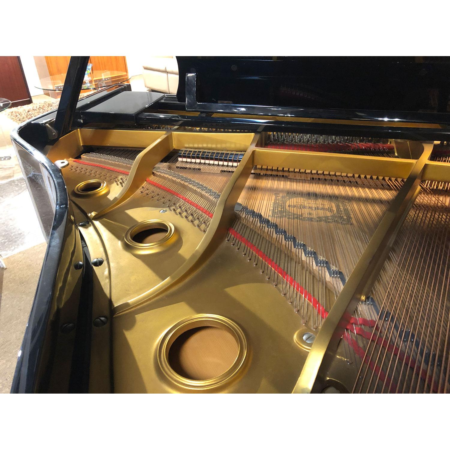 Late 20th Century Young Chang Baby Grand Piano with Decorative Peacock Mother of Pearl Inlay