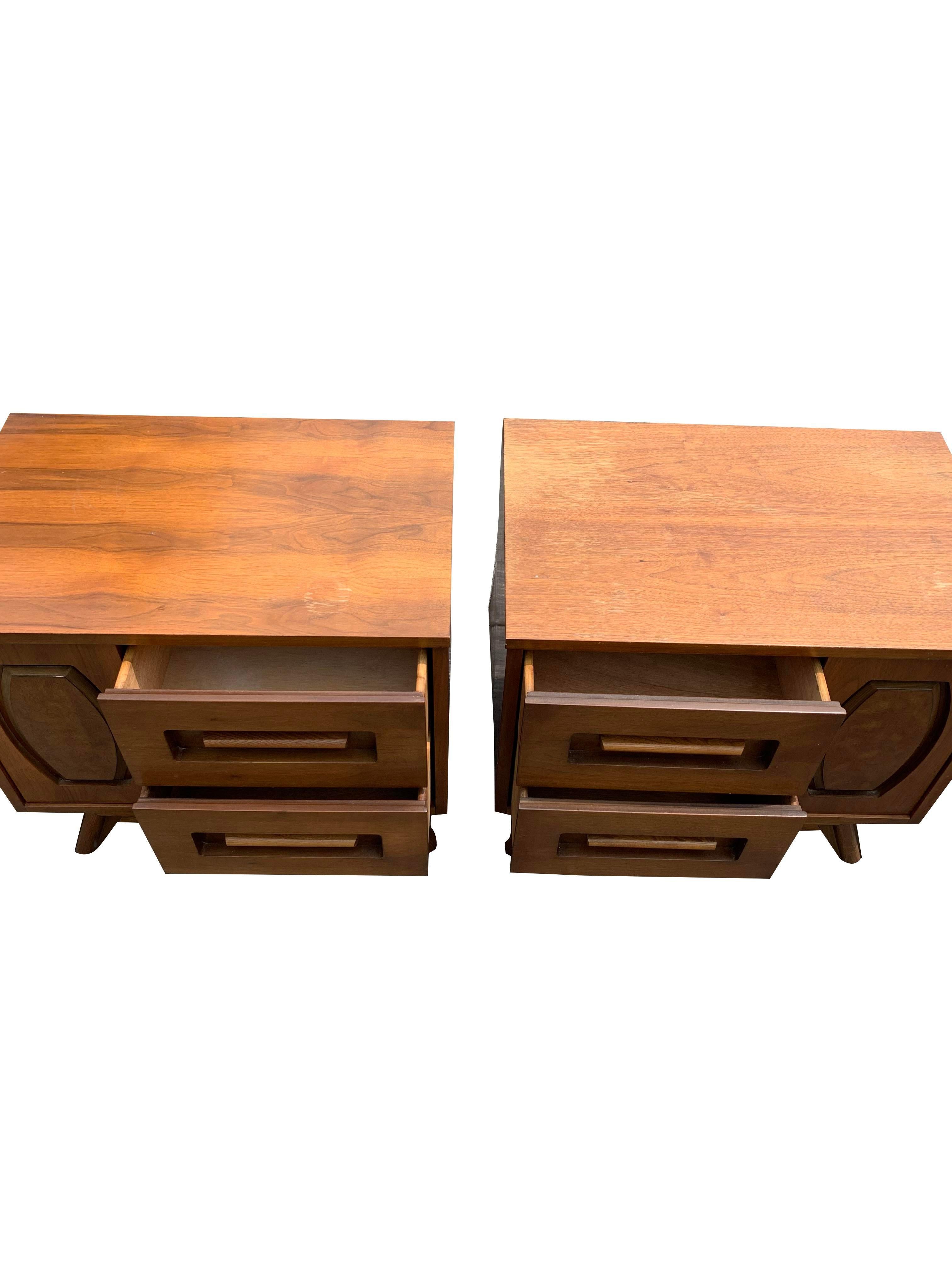 Young & Co Mid Century Modern Nightstands With Drawers for Storage - Set of 2 4