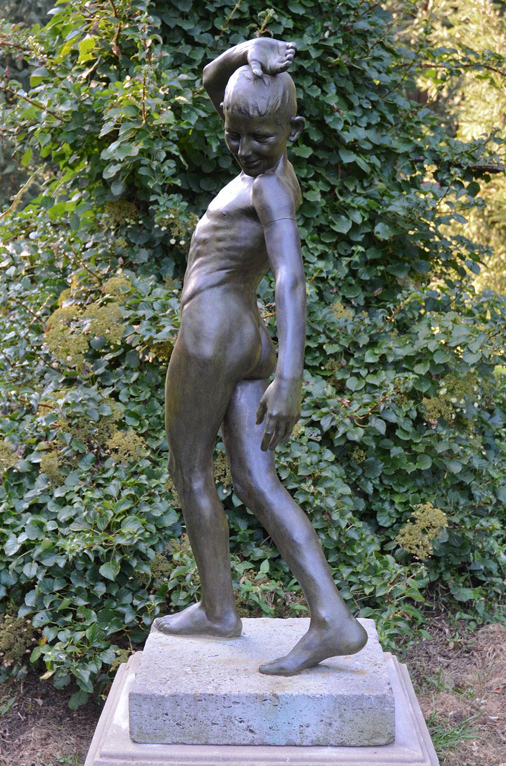 Hand-Crafted Young Dancer in Bronze