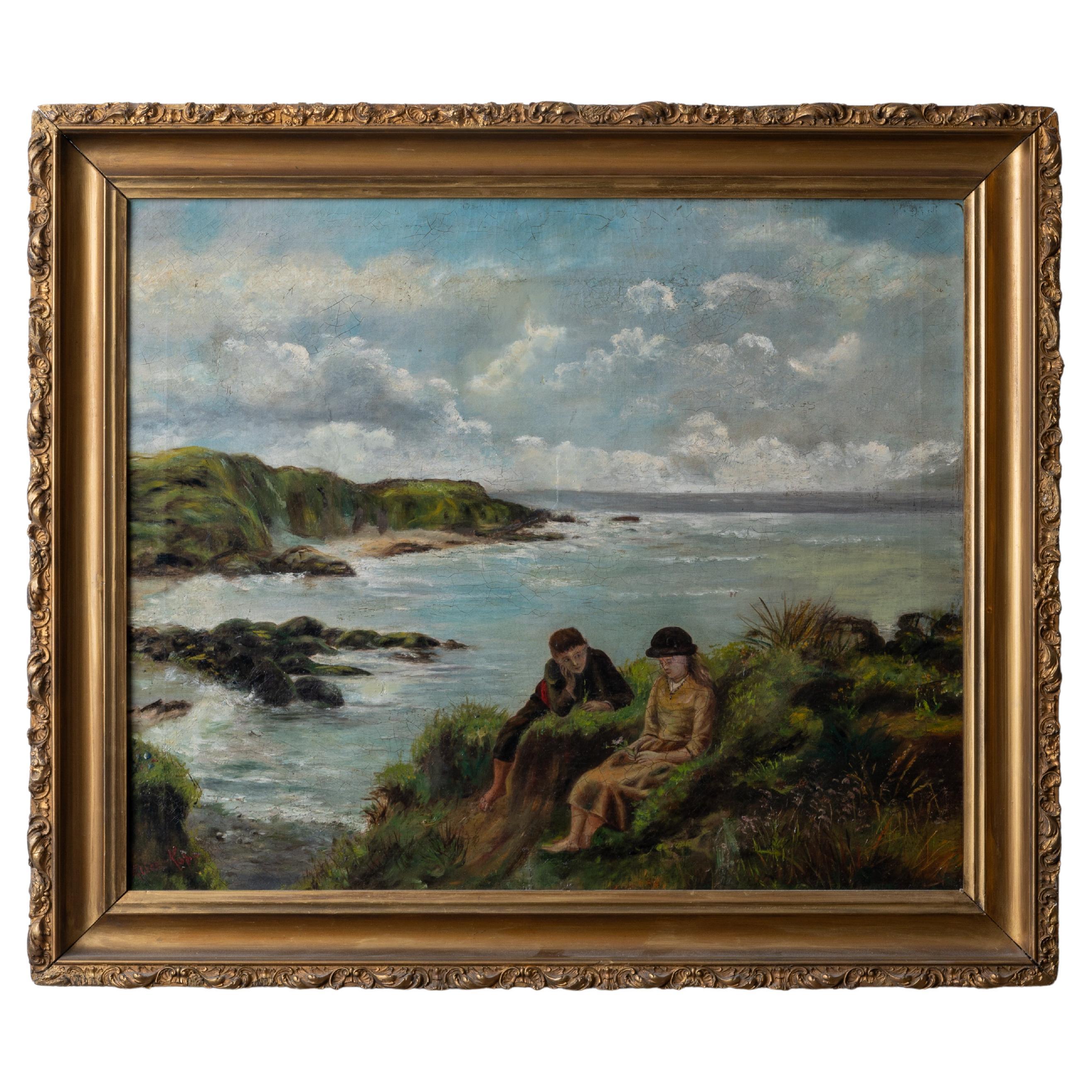 "Young Dreams” Genre Painting after James Clarke Hook