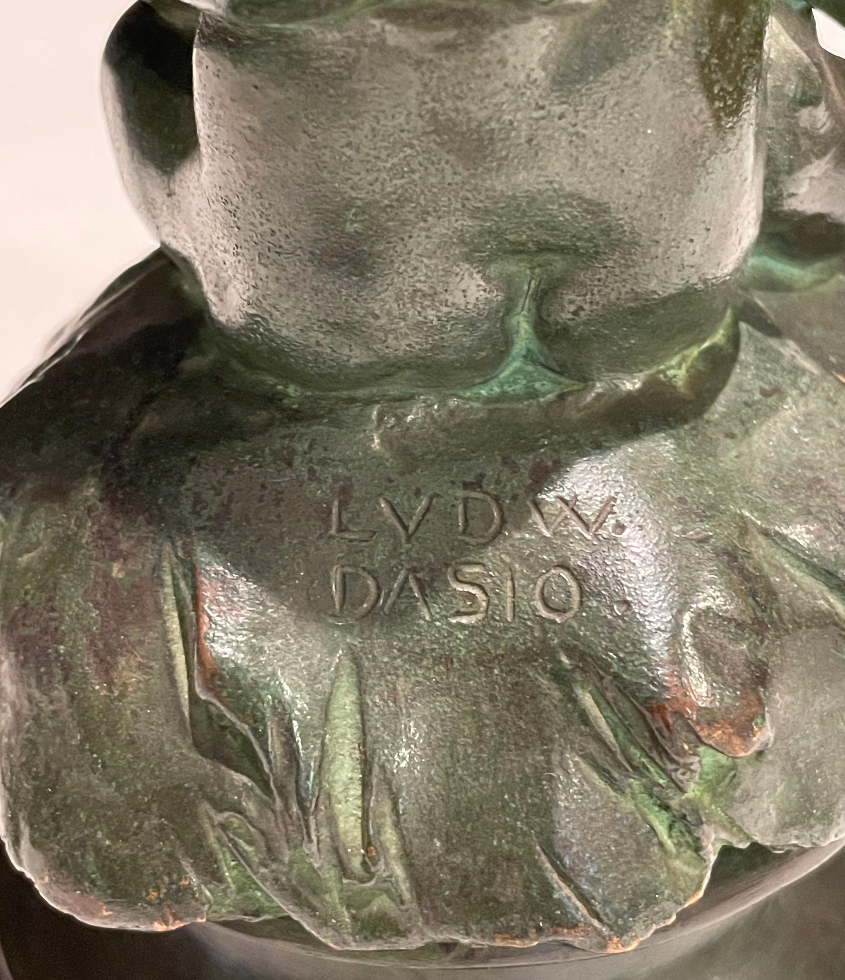 20th Century Cherub Embrace Bronze by Ludwig Dasio For Sale