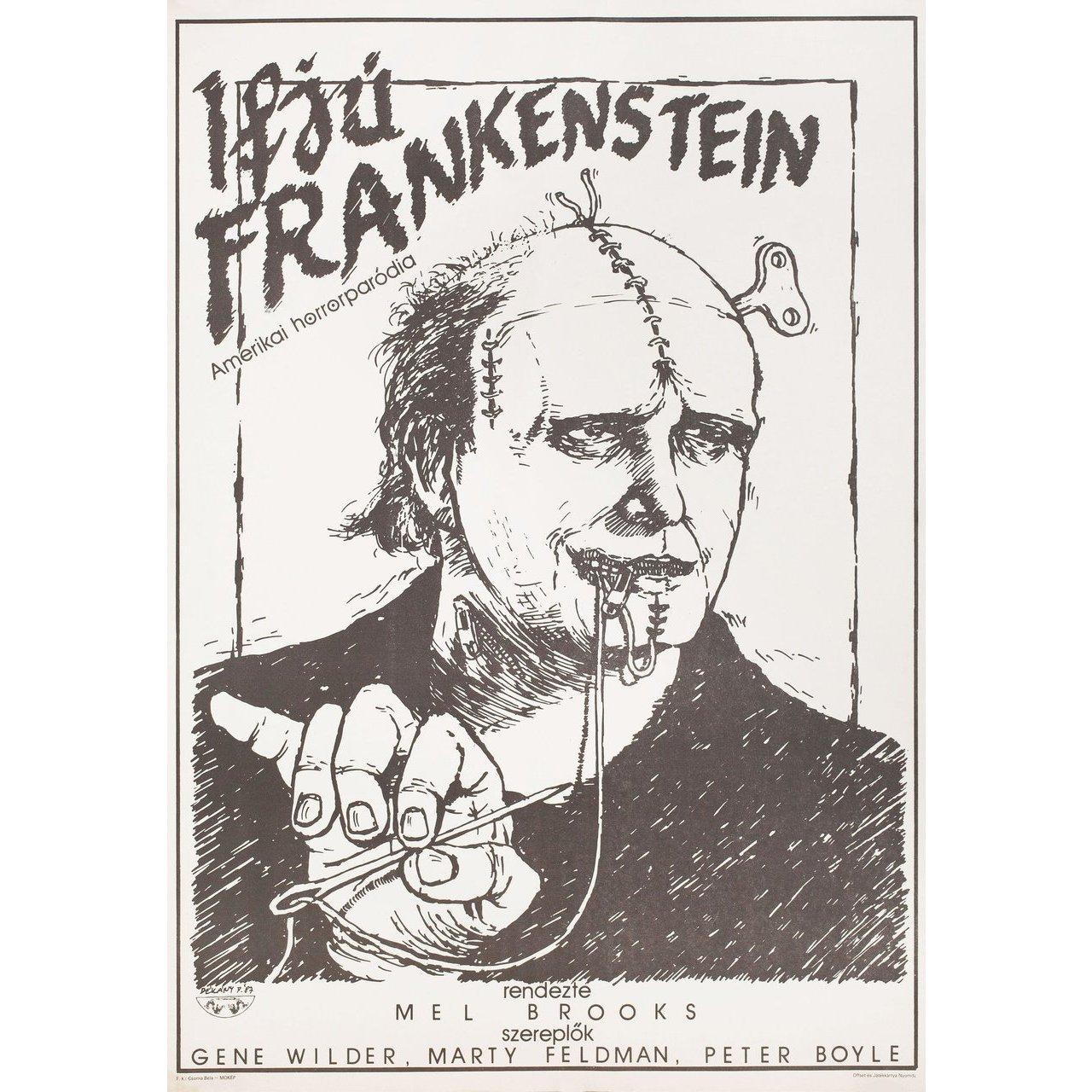 Original 1988 Hungarian A1 poster by Peter Dekany for the 1974 film “Young Frankenstein” directed by Mel Brooks with Gene Wilder / Peter Boyle / Marty Feldman / Madeline Kahn. Very good-fine condition, rolled. Please note: the size is stated in