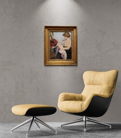 Young French cancan dancer dressing French school circa 1880.