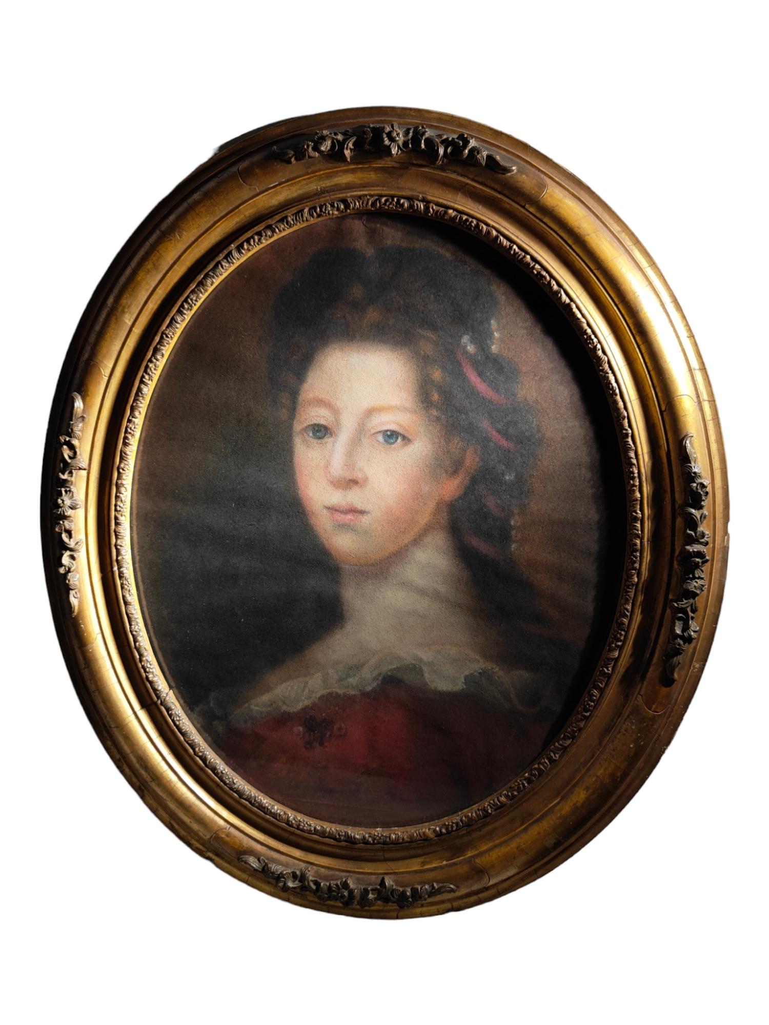 Young French Portrait 18th century
Pastel on paper. 18th century french portrait of a young girl. It is framed with a vintage frame and with glass. Very elegant and in good condition. Measures: 68x60 cm.