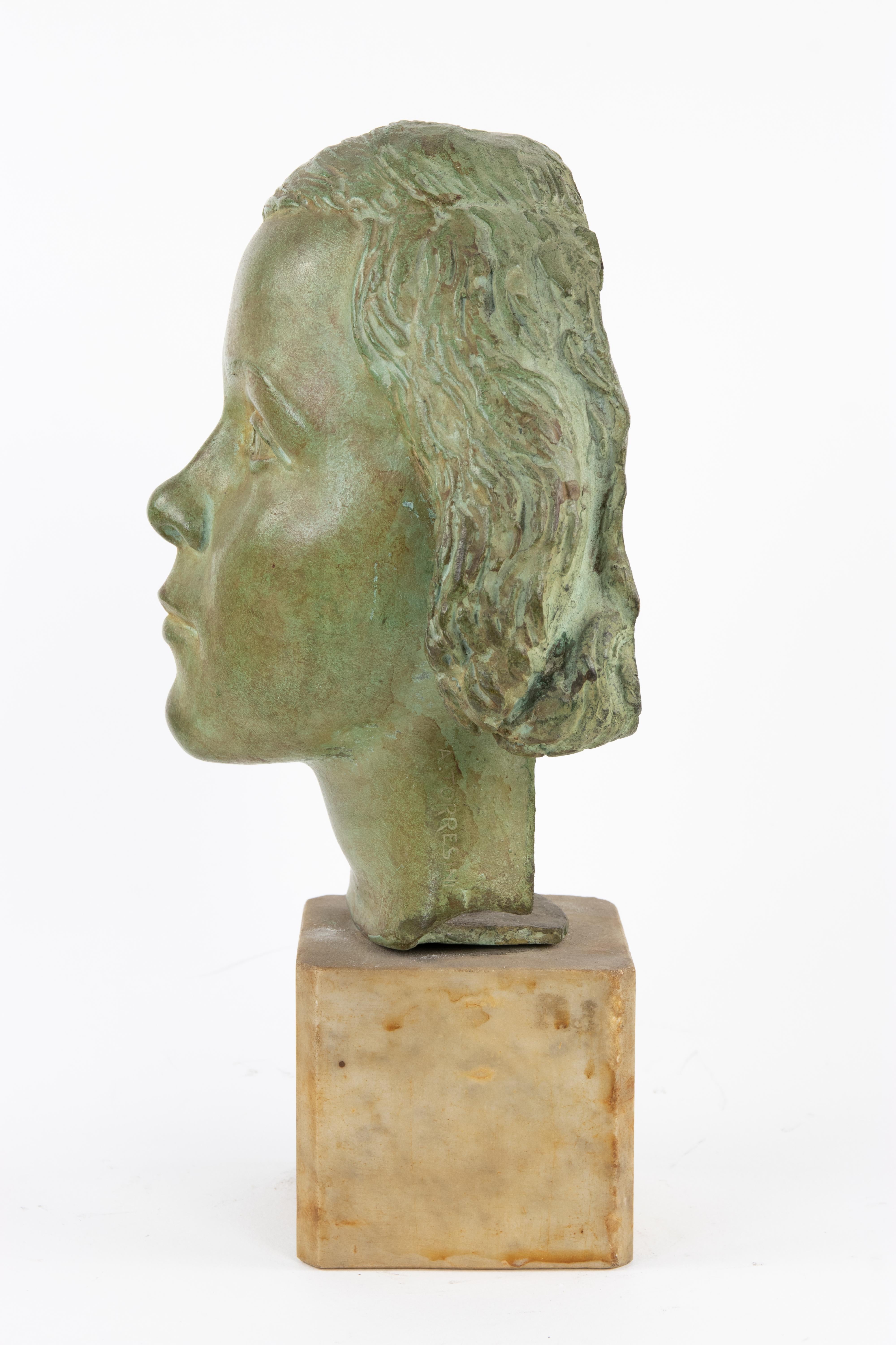 Young Girl Bust Statue by Attilio Torresini, Italy, 1930s In Good Condition For Sale In Roma, IT