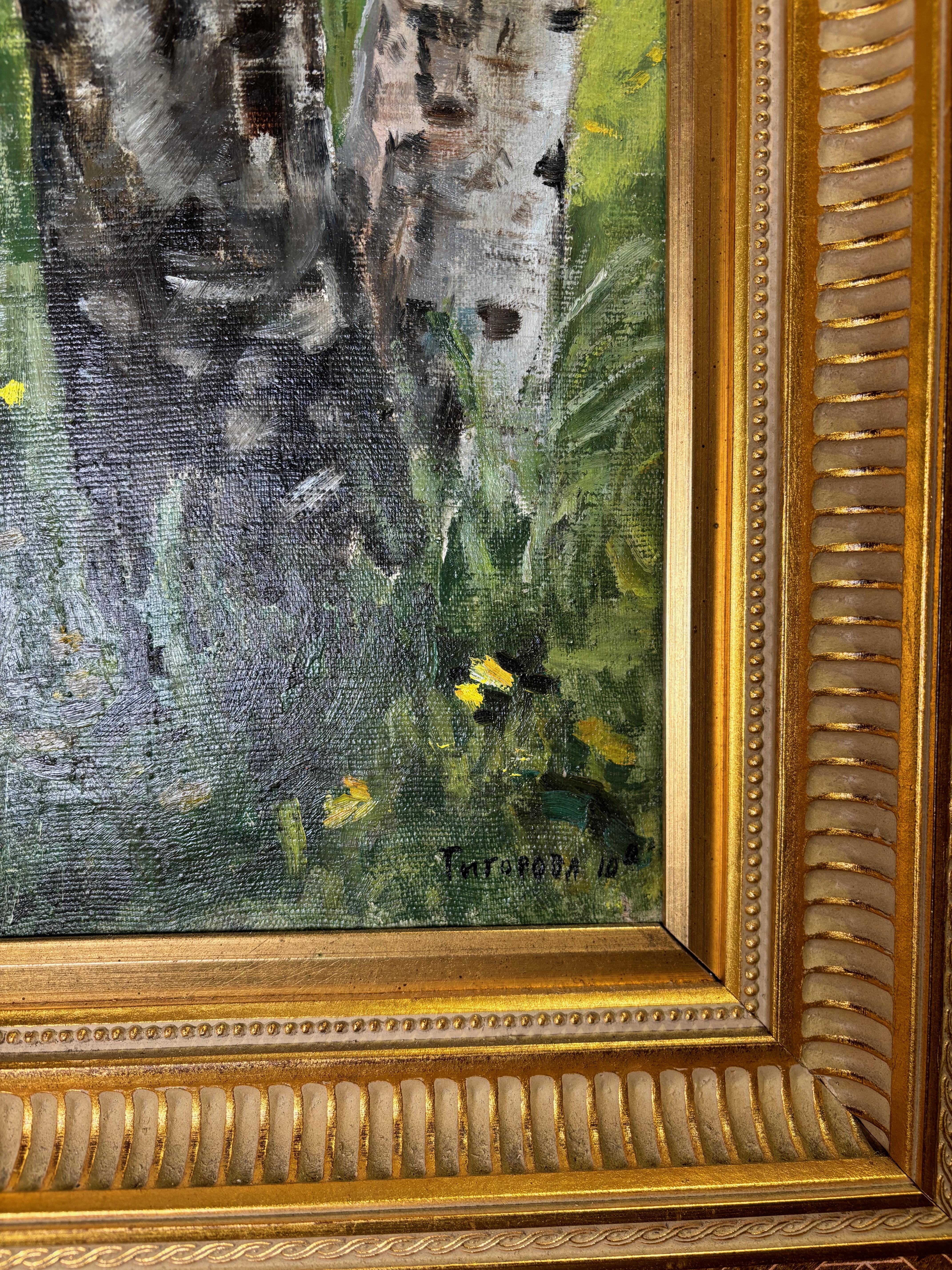 Junges Mädchen Öl auf Leinwand Gemälde (Nordamerikanisch) im Angebot