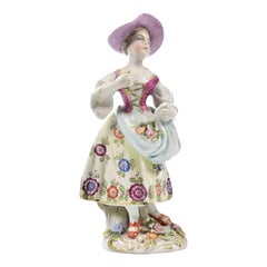 Young Girl Sculpture from School of Capodimonte, Early 20th Century