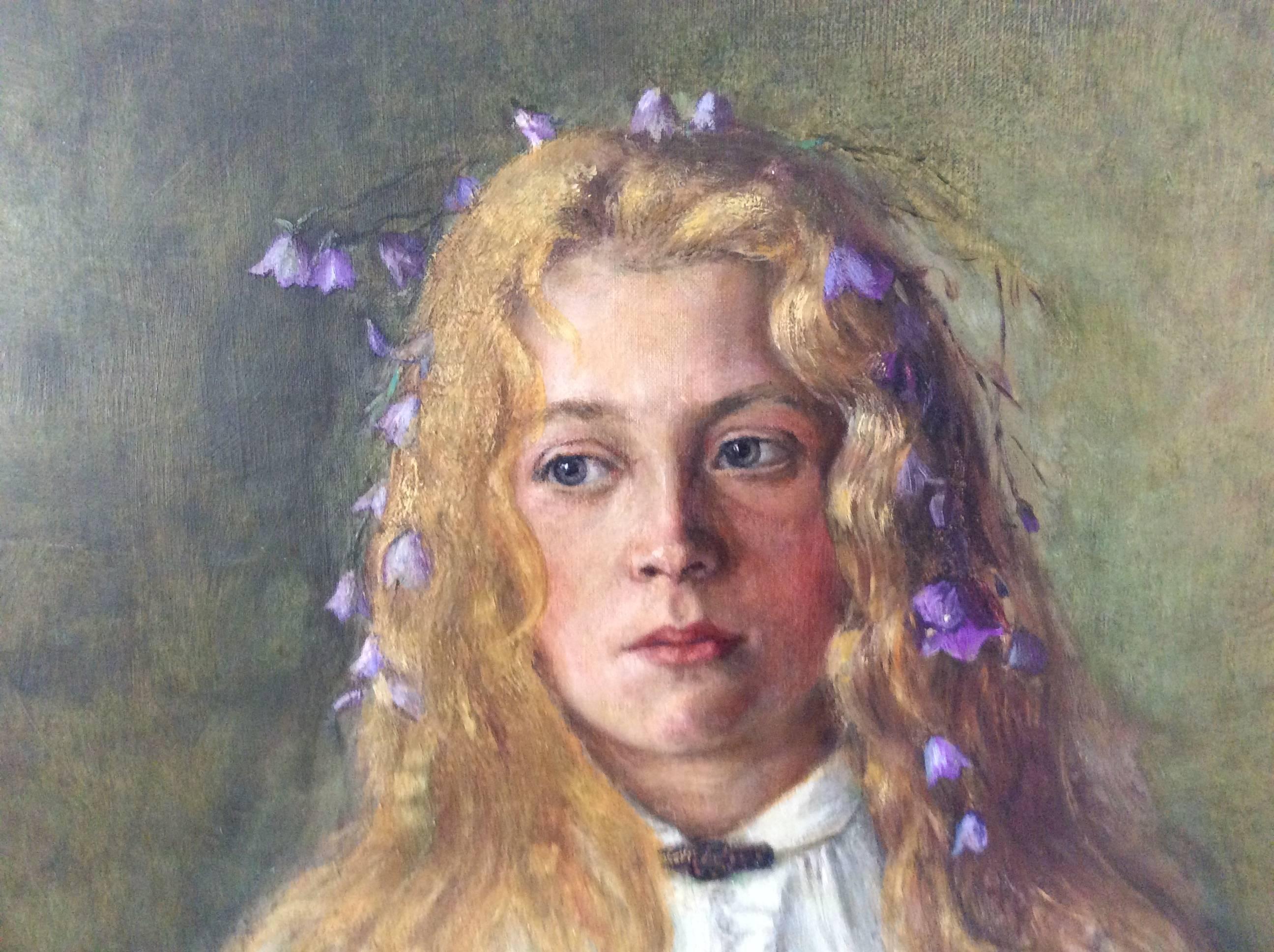 Danish Young Girl with Flowers