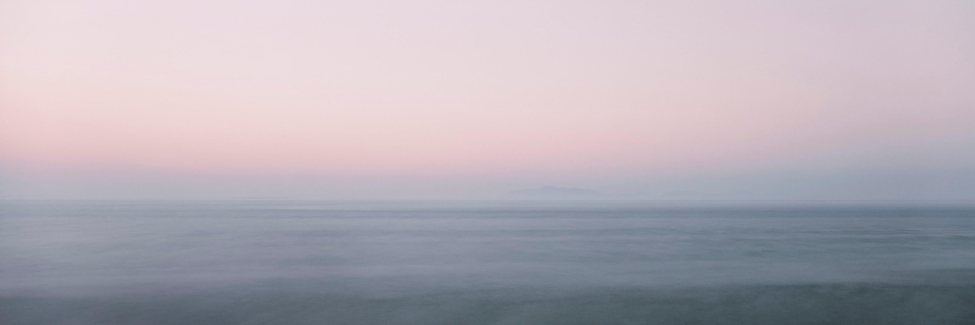 Young Jin Choi Color Photograph -  Geojeon, Fog at Sunset (Photograph, Print, Sunset, Pink Skies, Peaceful Waters)