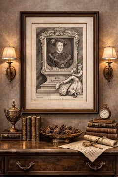 Young King Edward VI Portrait Engraving, Tudor Royal, Holbein, c.1740