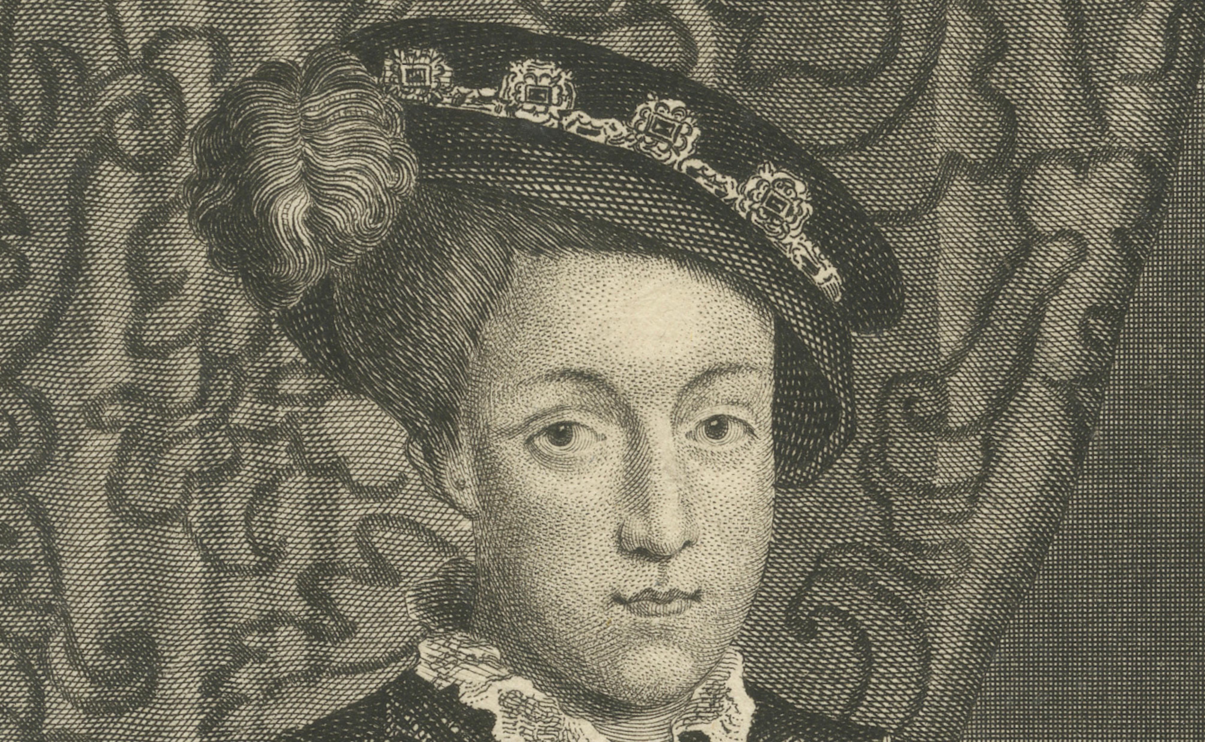 Young King Edward VI Portrait Engraving, Tudor Royal, Holbein, c.1740