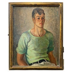 "Young Man in Green Shirt 'Jerry'," by Dornbush, Close Associate of Grant Wood