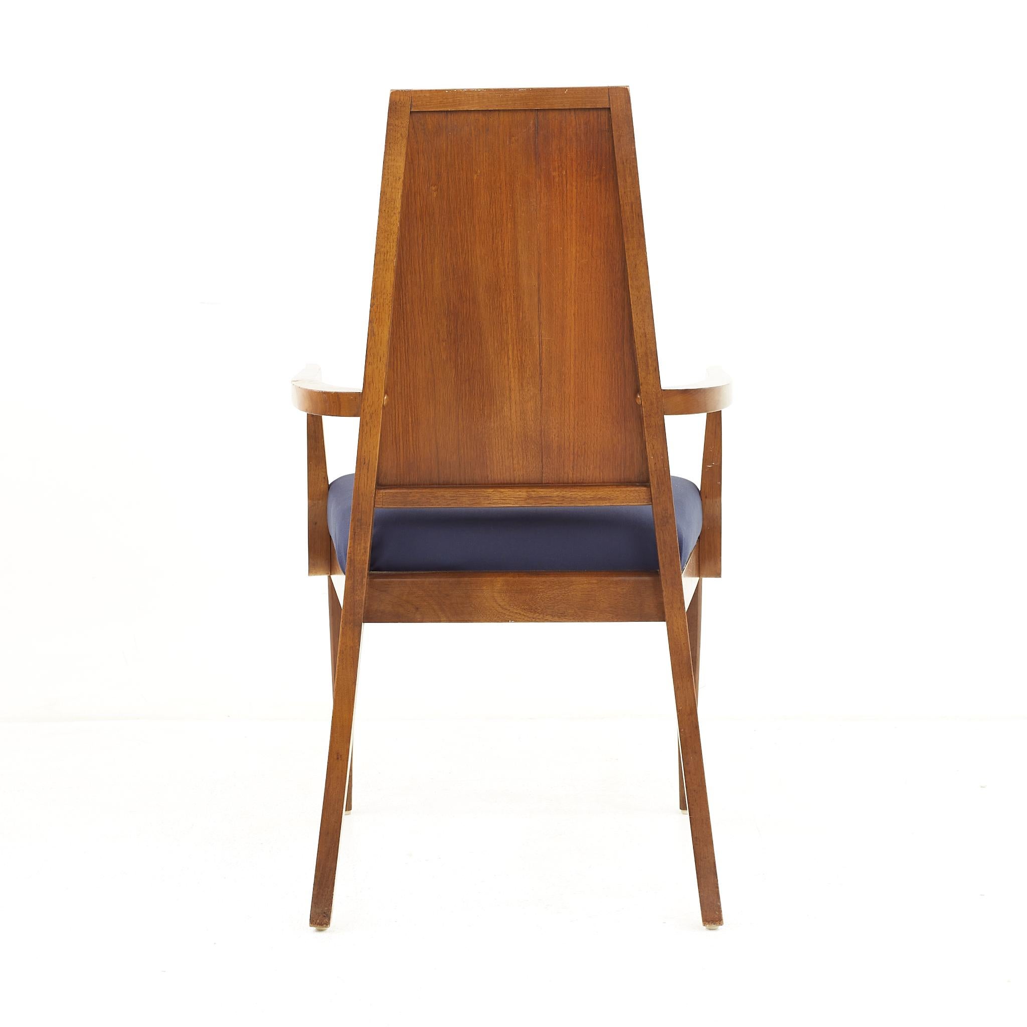 Young Manufacturing Mid Century Walnut Cane Back Dining Chairs, Set of 6 For Sale 8