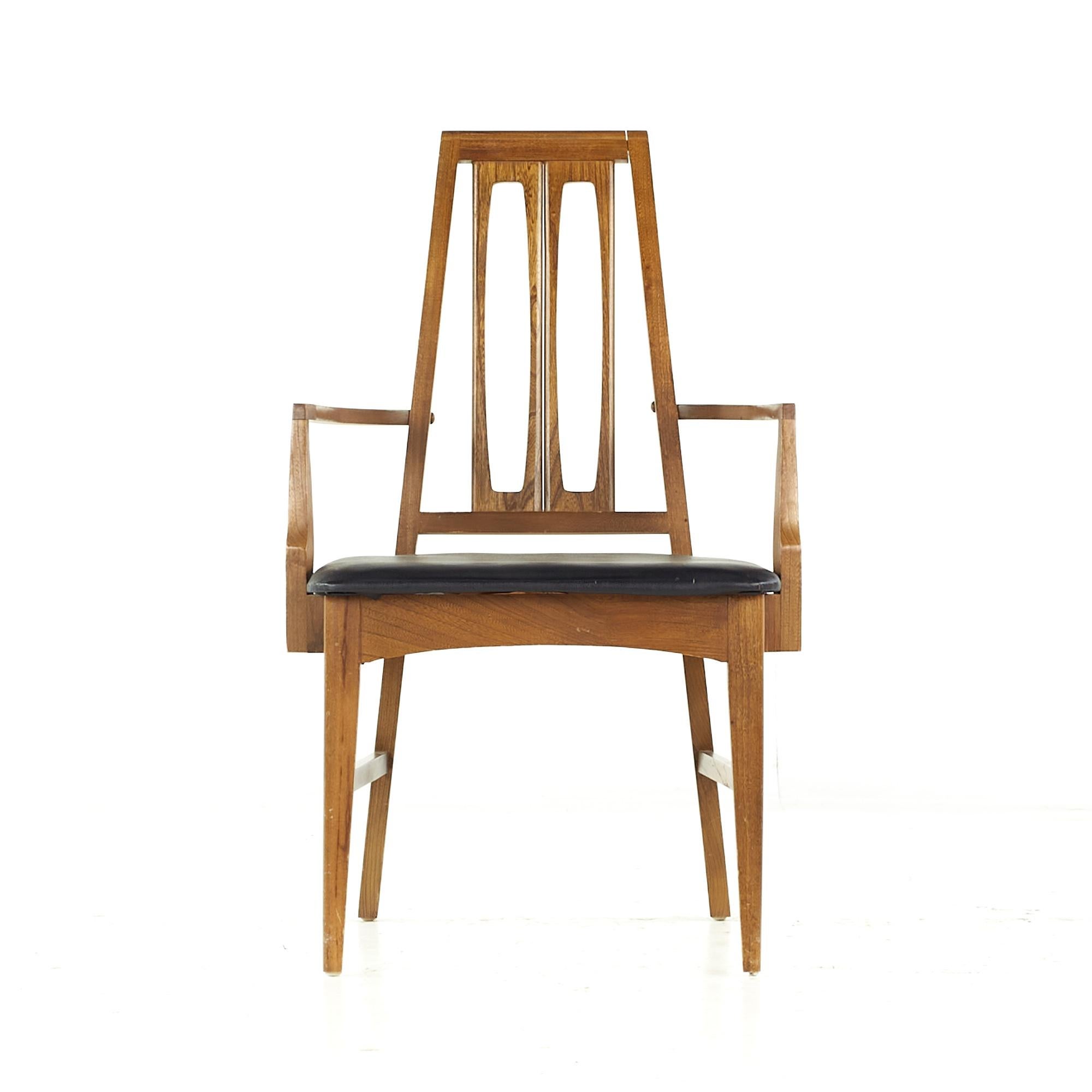 Young Manufacturing Mid Century Walnut Dining Chairs, Set of 6 For Sale 5