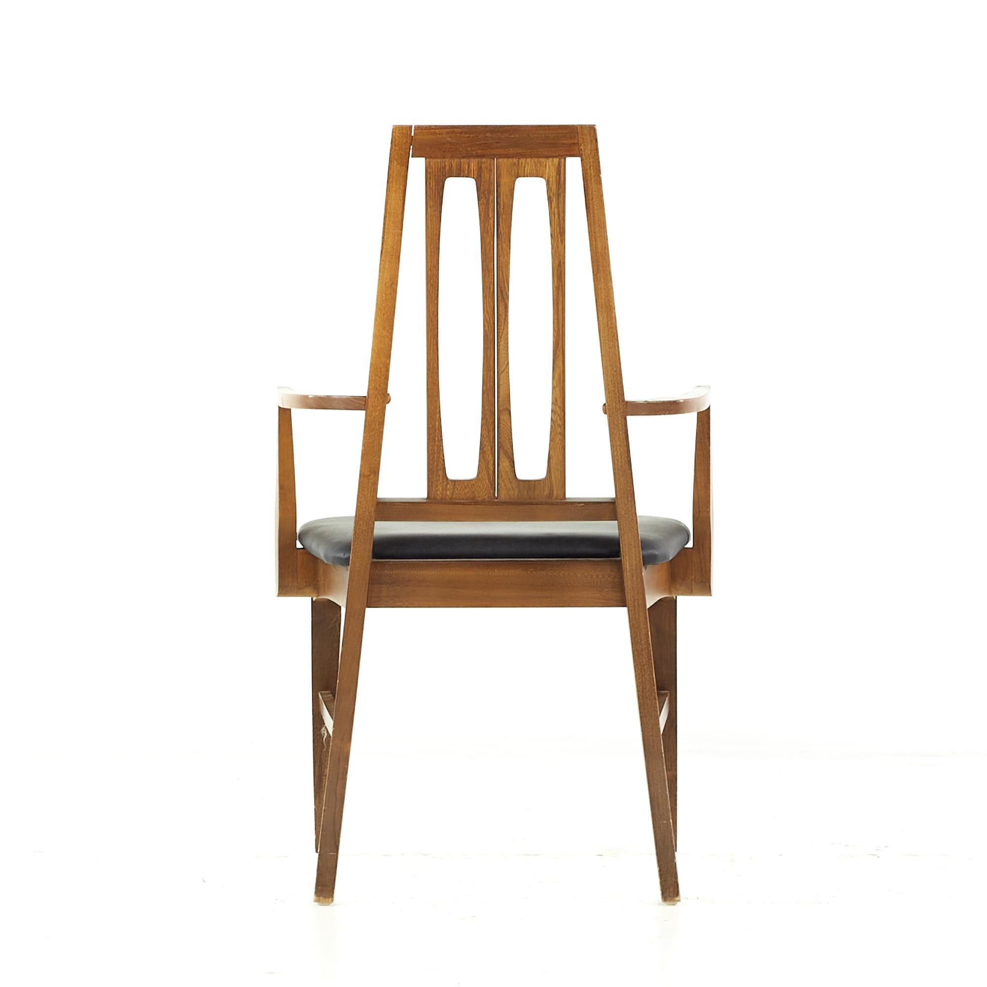 Young Manufacturing Mid Century Walnut Dining Chairs, Set of 6 For Sale 8