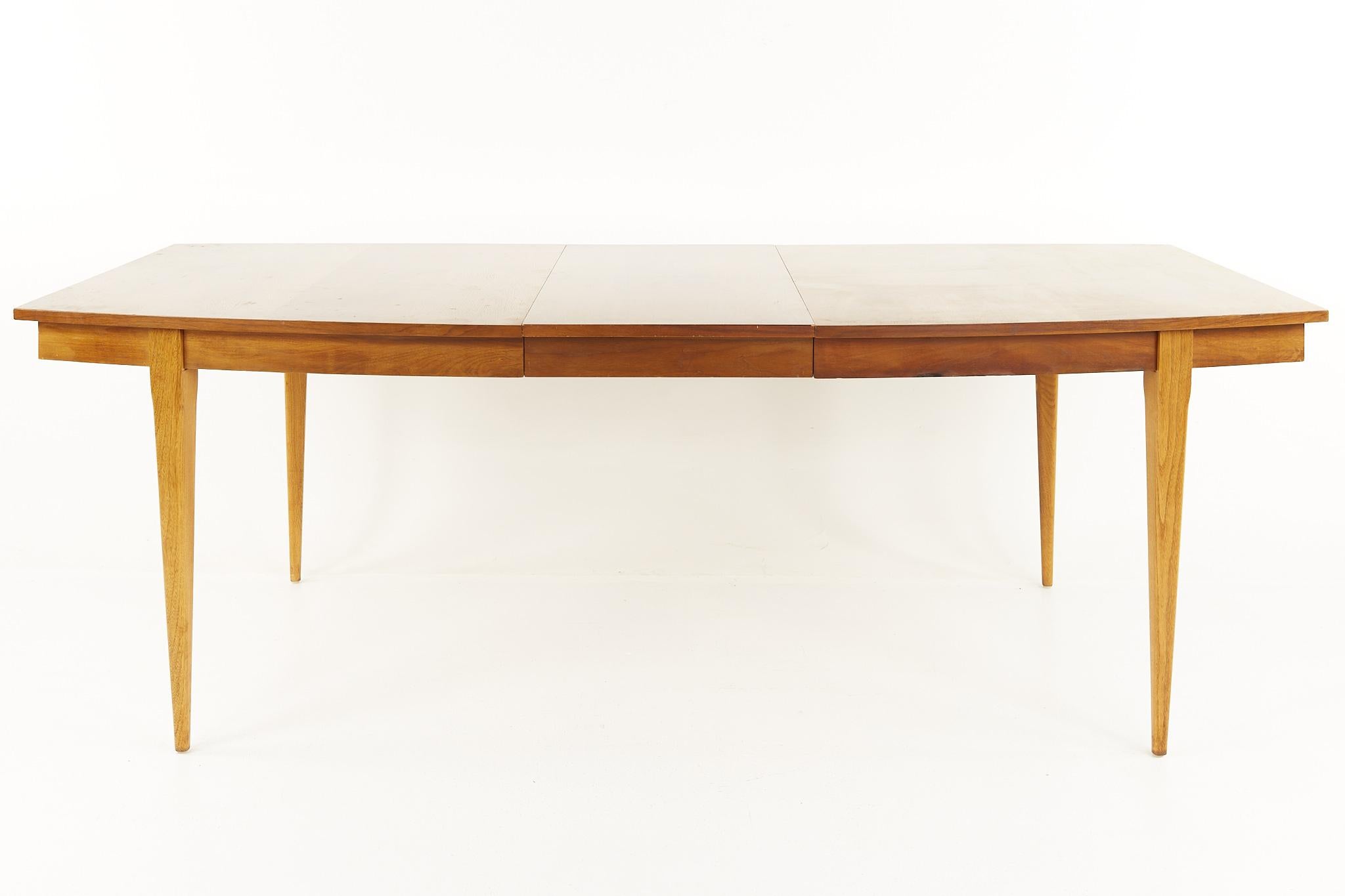 Young Manufacturing Mid Century Walnut Dining Table with 2 Leaves 1