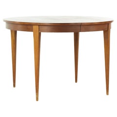 Young Manufacturing Midcentury Walnut Dining Table with 2 Leaves