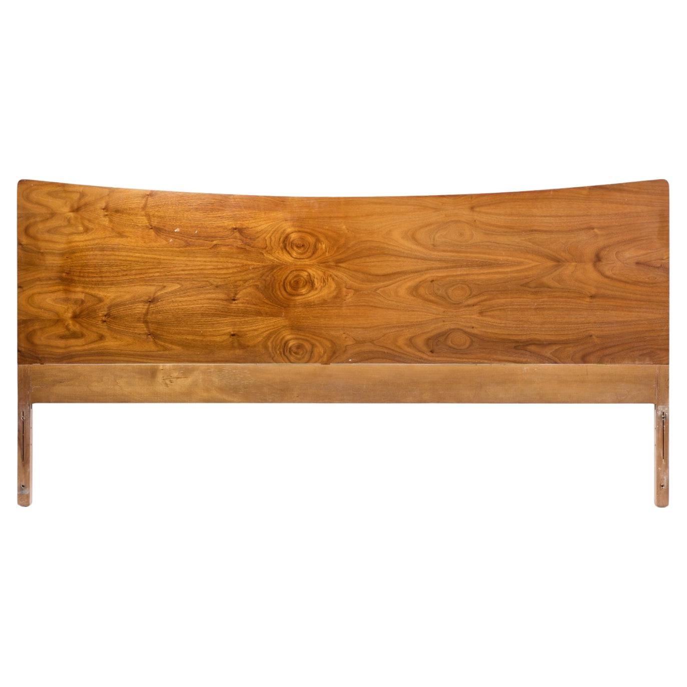 Young Manufacturing Mid Century Walnut King Headboard For Sale