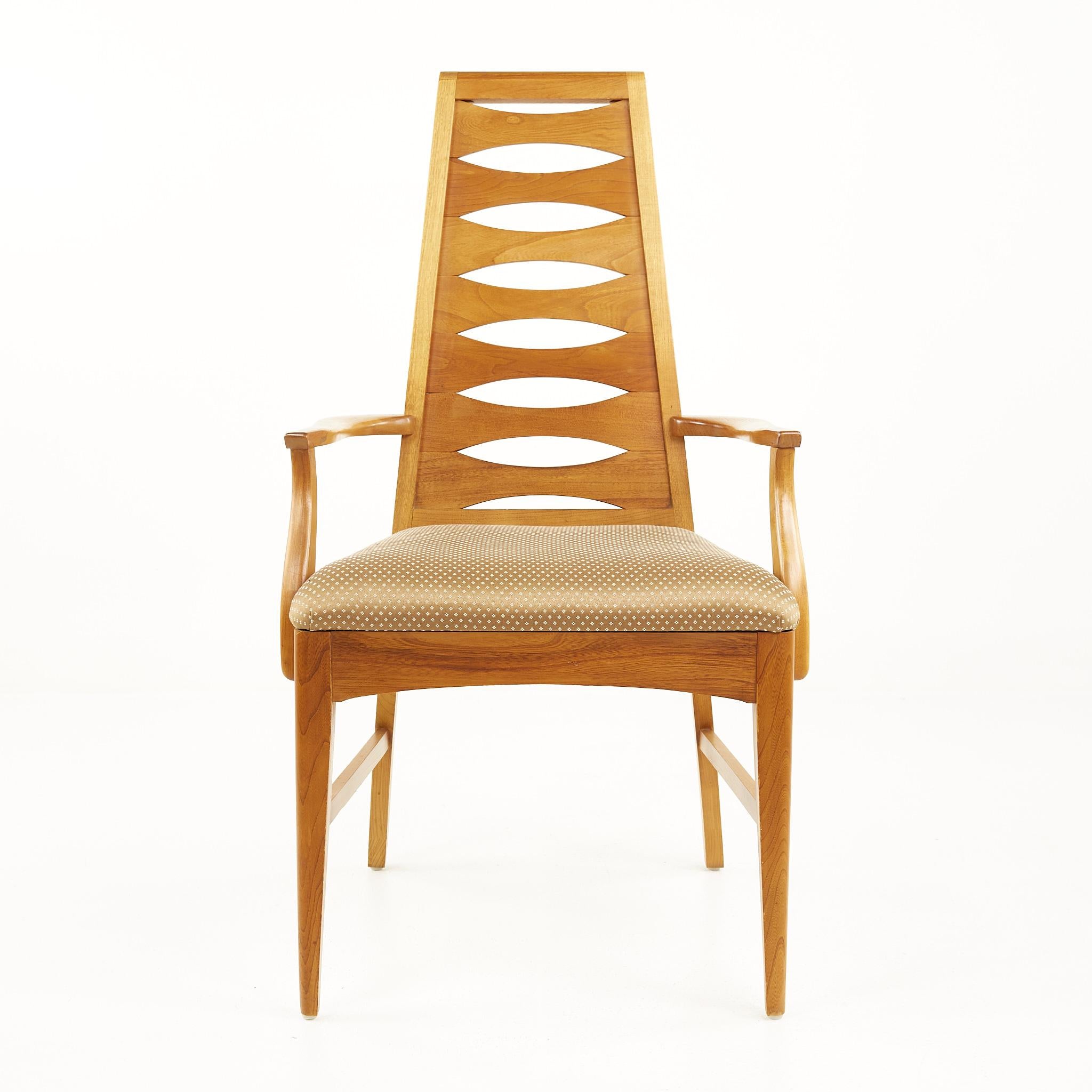 Young Manufacturing Mid Century Walnut Ladder Back Dining Chairs, Set of 8 4
